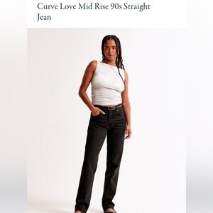 Curve Love Abercrombie and Fitch Mid rise 90s straight jeans size 32 long